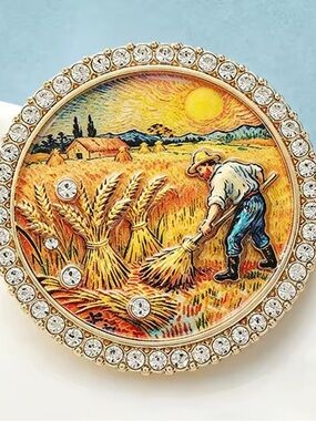 Vincent van Gogh Harvest Gold Brooch